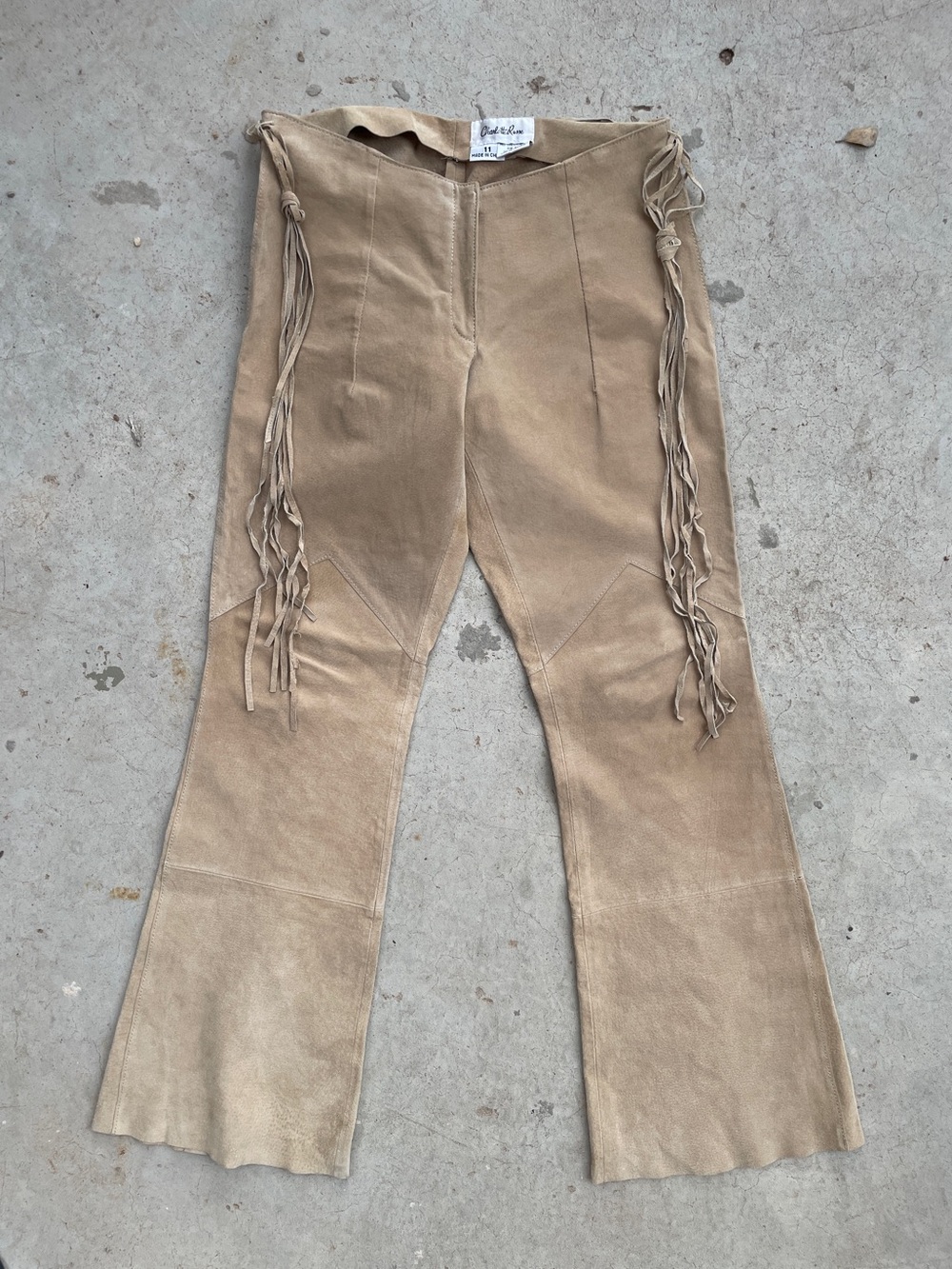 Charlotte Russe RARE Vintage Y2K Low Rise Suede Chap Flares